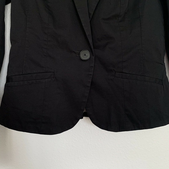 H&M Blazer Womens Size 6 Black Single Button Business Suit Jacket Lined - Picture 3 of 6